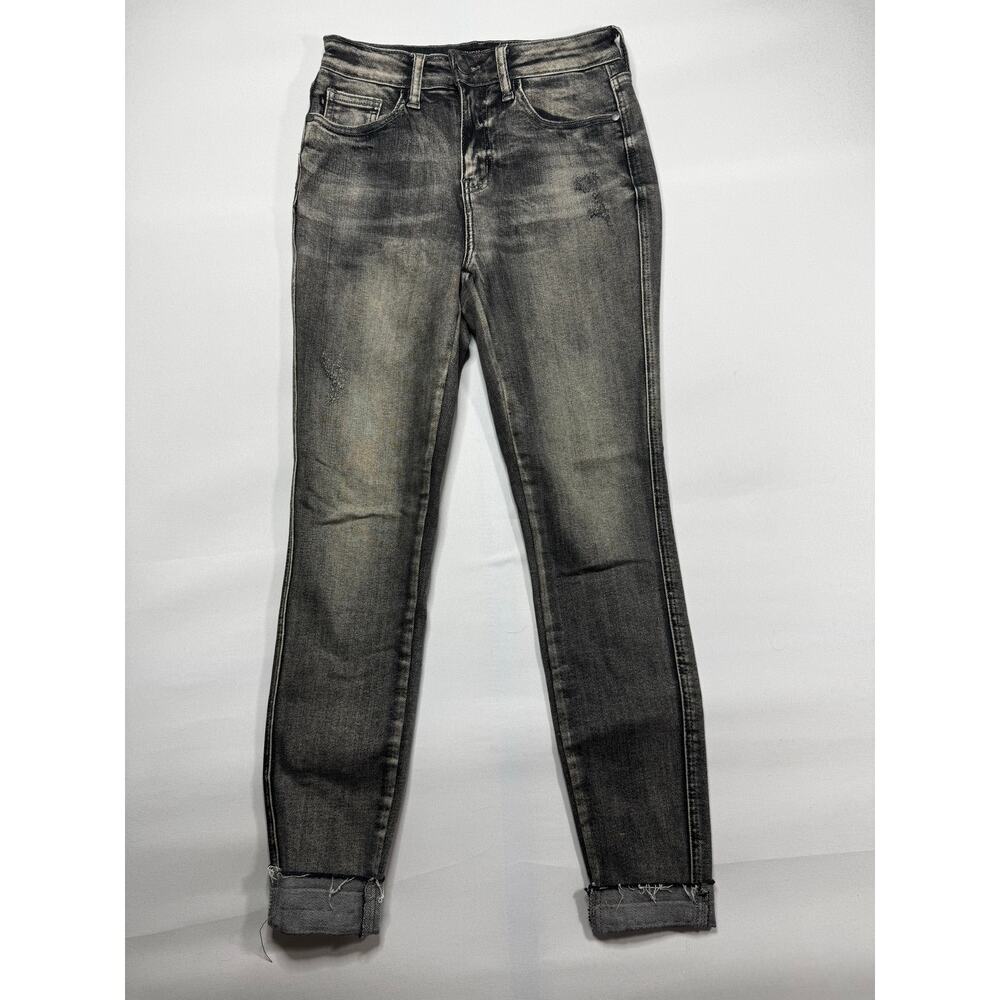 Judy Blue Women's Skinny Fit Cuffed Stretch Gray  Jeans - Size 1/25 (25x26)*‎